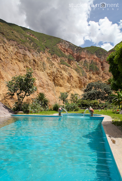 The pools at the villages at the bottom of the Colca Canyon