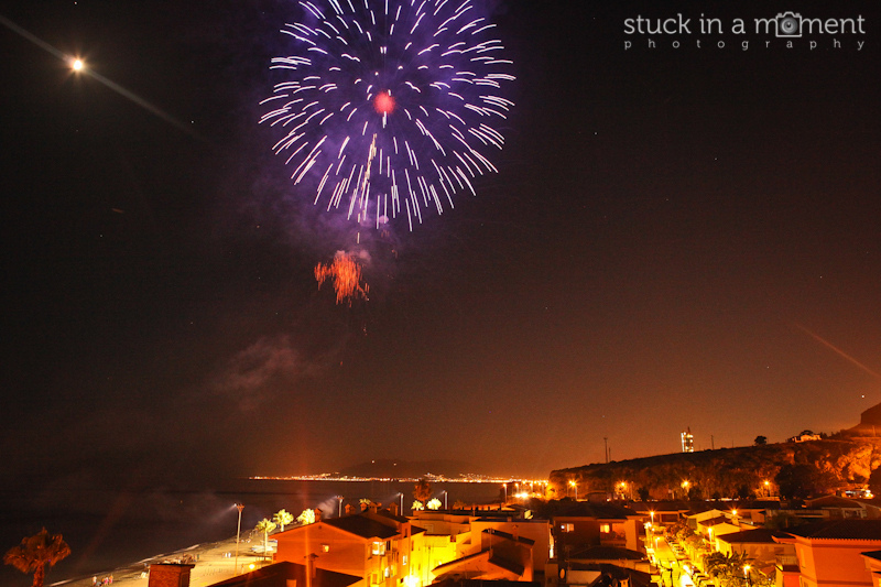 Fireworks to celebrate the Virgin Mary festival at Malaga