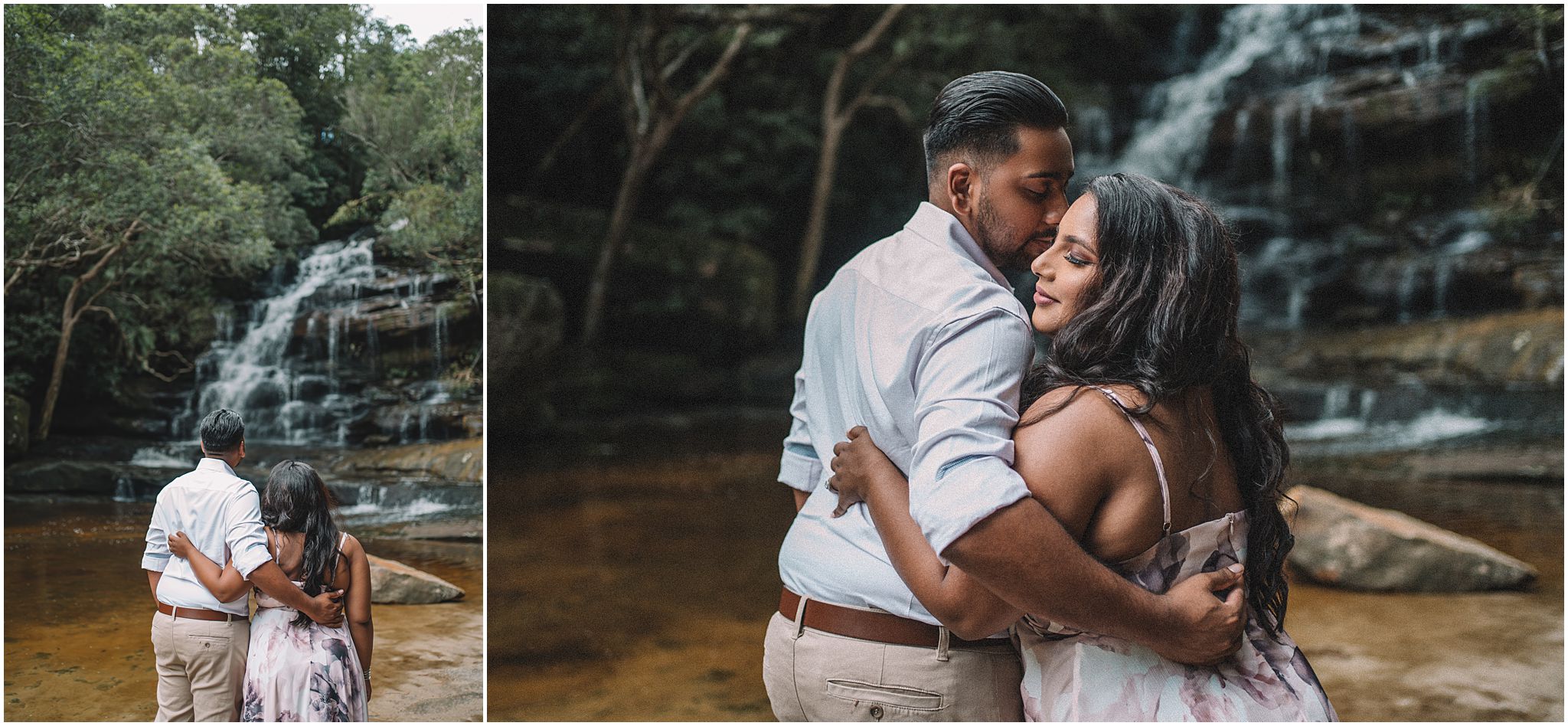 engagement photography waterfalls central coast